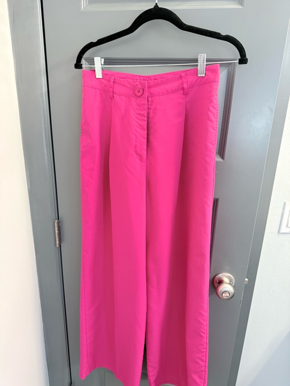 SHEIN Bright Pink Wide Leg Trousers
